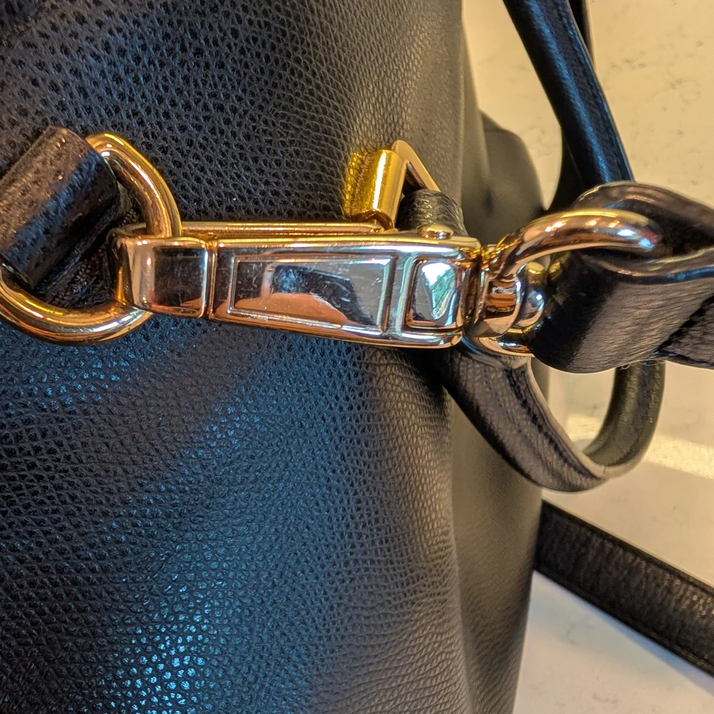 Lauren Ralph Lauren Whitby Black and White Snakeskin Satchel